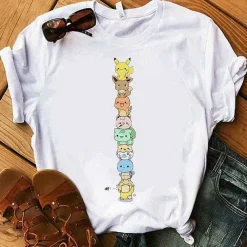 Pokemon T-Shirt Fur Frauen / Madchen Snorlax Togepi Squirtle Japanese T-Shirt