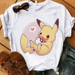 Pokemon T-Shirt Fur Frauen / Madchen Snorlax Togepi Squirtle Japanese T-Shirt