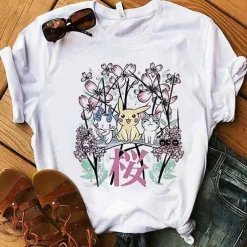 Pokemon T-Shirt Fur Frauen / Madchen Snorlax Togepi Squirtle Japanese T-Shirt