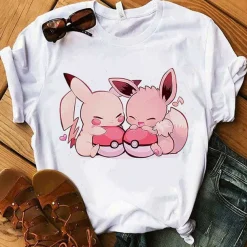 Pokemon T-Shirt Fur Frauen / Madchen Snorlax Togepi Squirtle Japanese T-Shirt