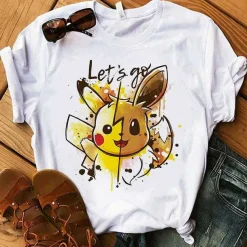 Pokemon T-Shirt Fur Frauen / Madchen Snorlax Togepi Squirtle Japanese T-Shirt