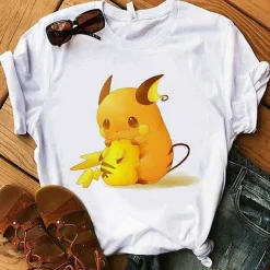 Pokemon T-Shirt Fur Frauen / Madchen Snorlax Togepi Squirtle Japanese T-Shirt