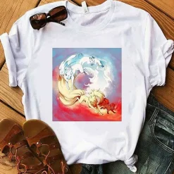 Pokemon T-Shirt Fur Frauen / Madchen Snorlax Togepi Squirtle Japanese T-Shirt