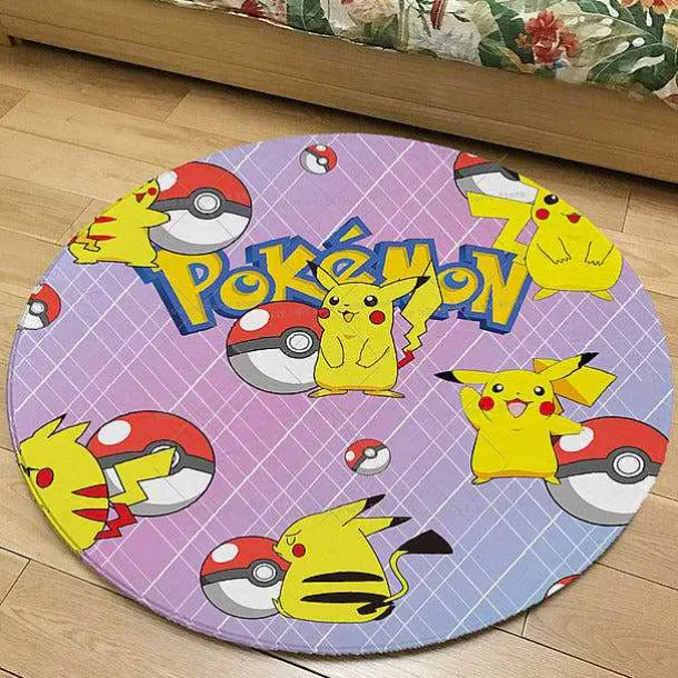 Runder Flanel Pokemon Teppich In Vielen Motiven