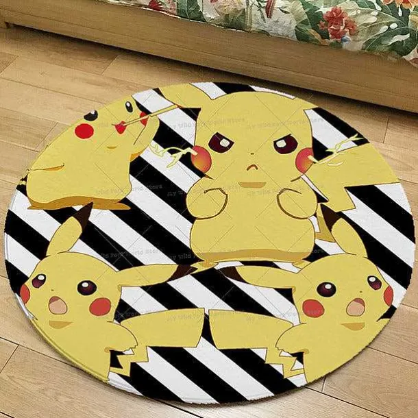 Runder Flanel Pokemon Teppich In Vielen Motiven