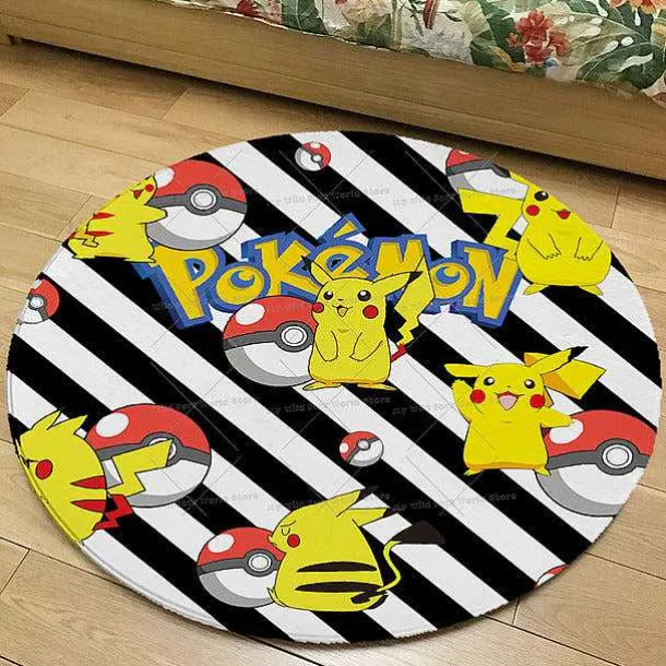 Runder Flanel Pokemon Teppich In Vielen Motiven