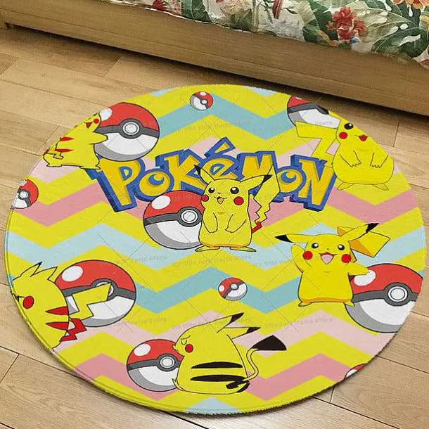 Runder Flanel Pokemon Teppich In Vielen Motiven