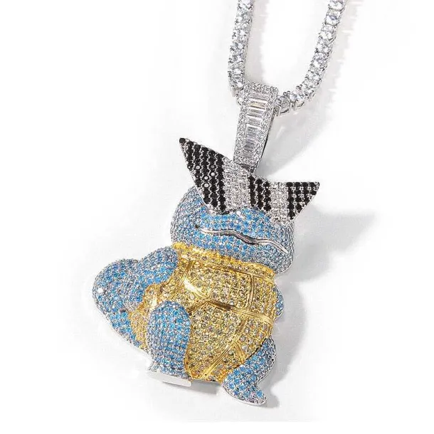 Schiggy Squritle - Stylishe Pokemon Hip Hop Hals Kette