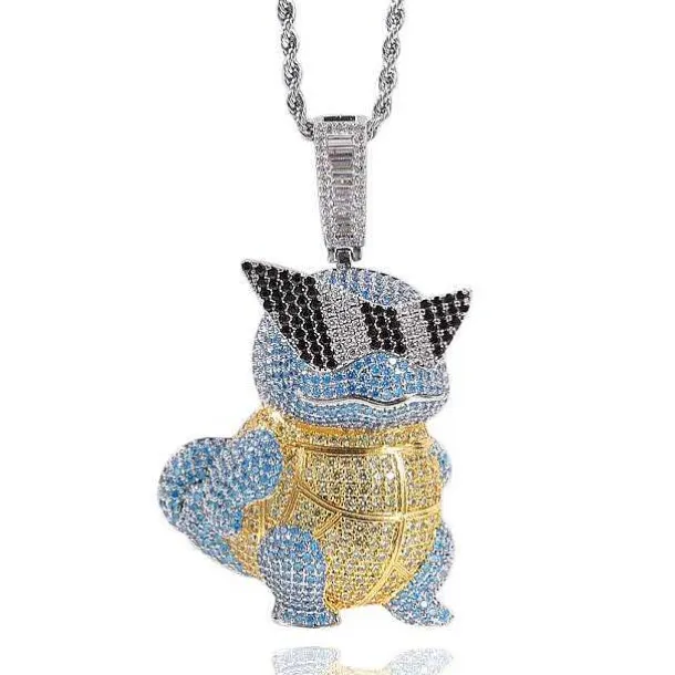 Schiggy Squritle - Stylishe Pokemon Hip Hop Hals Kette