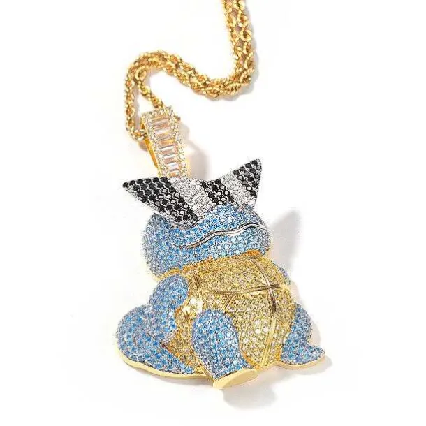 Schiggy Squritle - Stylishe Pokemon Hip Hop Hals Kette