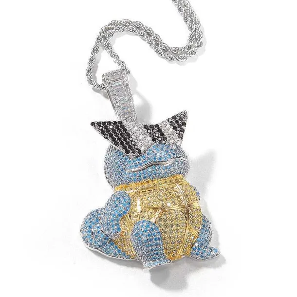 Schiggy Squritle - Stylishe Pokemon Hip Hop Hals Kette