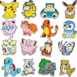 16 Stk. Pokemon Stoff-Patches Zum Aufnahen