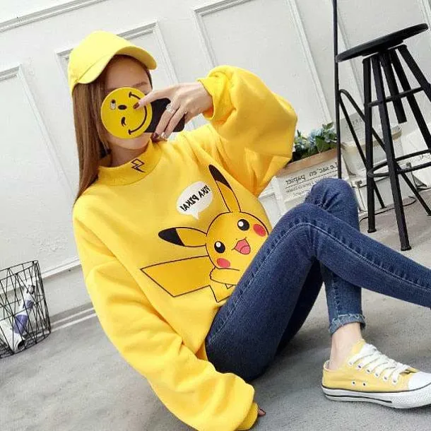 Stylisher Pokemon Pikachu Sweater Uberlange