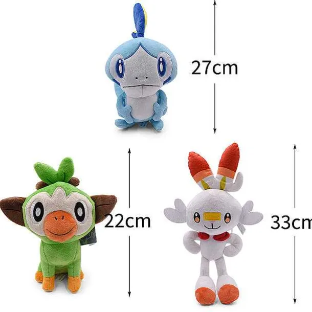 3-Teilige Pokemon Pluschfiguren Regionen-Sammlung