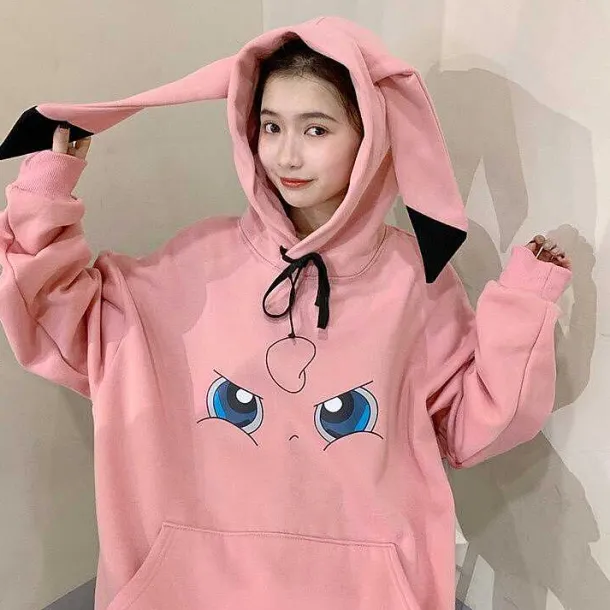 Toller Pikachu, Glumanda, Schiggy Oder Enton Pokemon Oversize Hoodie Pullover