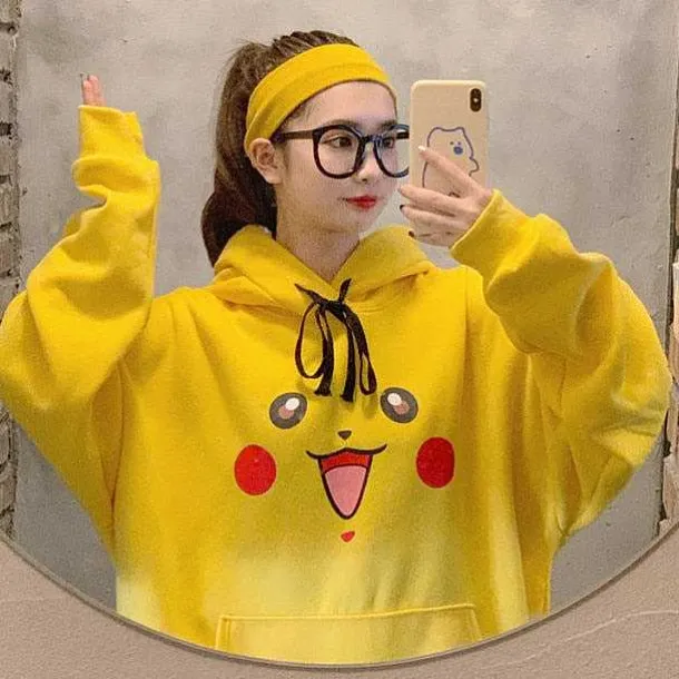 Toller Pikachu, Glumanda, Schiggy Oder Enton Pokemon Oversize Hoodie Pullover