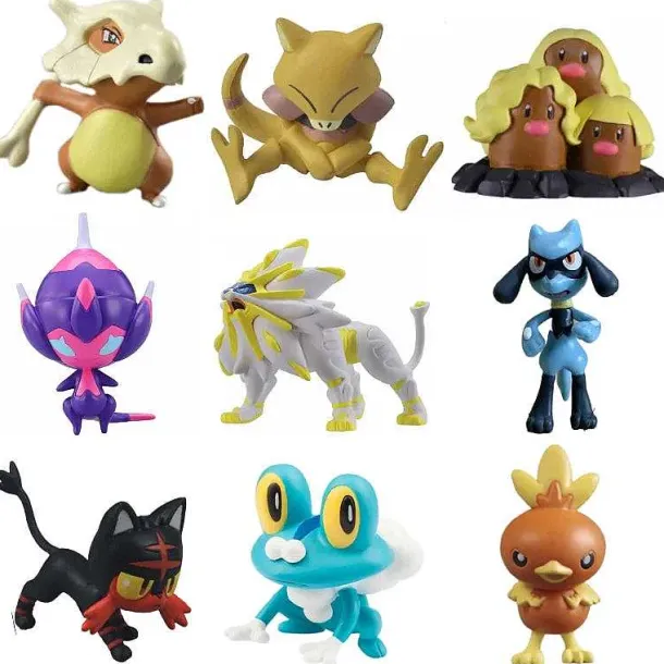 Tomy Wct Pokemon Figuren Pikachu Piplup Vulpix Meowth Cubone Marshadow Axew Keldeo Ca. 4Cm
