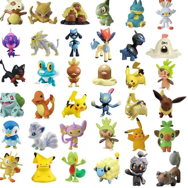 Tomy Wct Pokemon Figuren Pikachu Piplup Vulpix Meowth Cubone Marshadow Axew Keldeo Ca. 4Cm