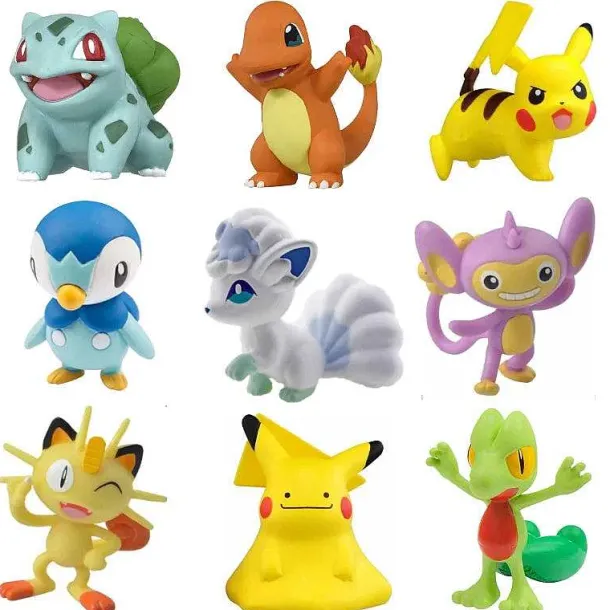 Tomy Wct Pokemon Figuren Pikachu Piplup Vulpix Meowth Cubone Marshadow Axew Keldeo Ca. 4Cm
